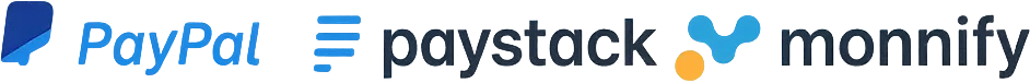 Visa, Mastercard, American Express, PayPal and Paystack